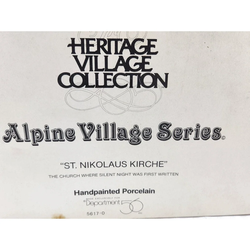 Department 56 Alpine Village Series St. Nikolaus Kirche Church With Box